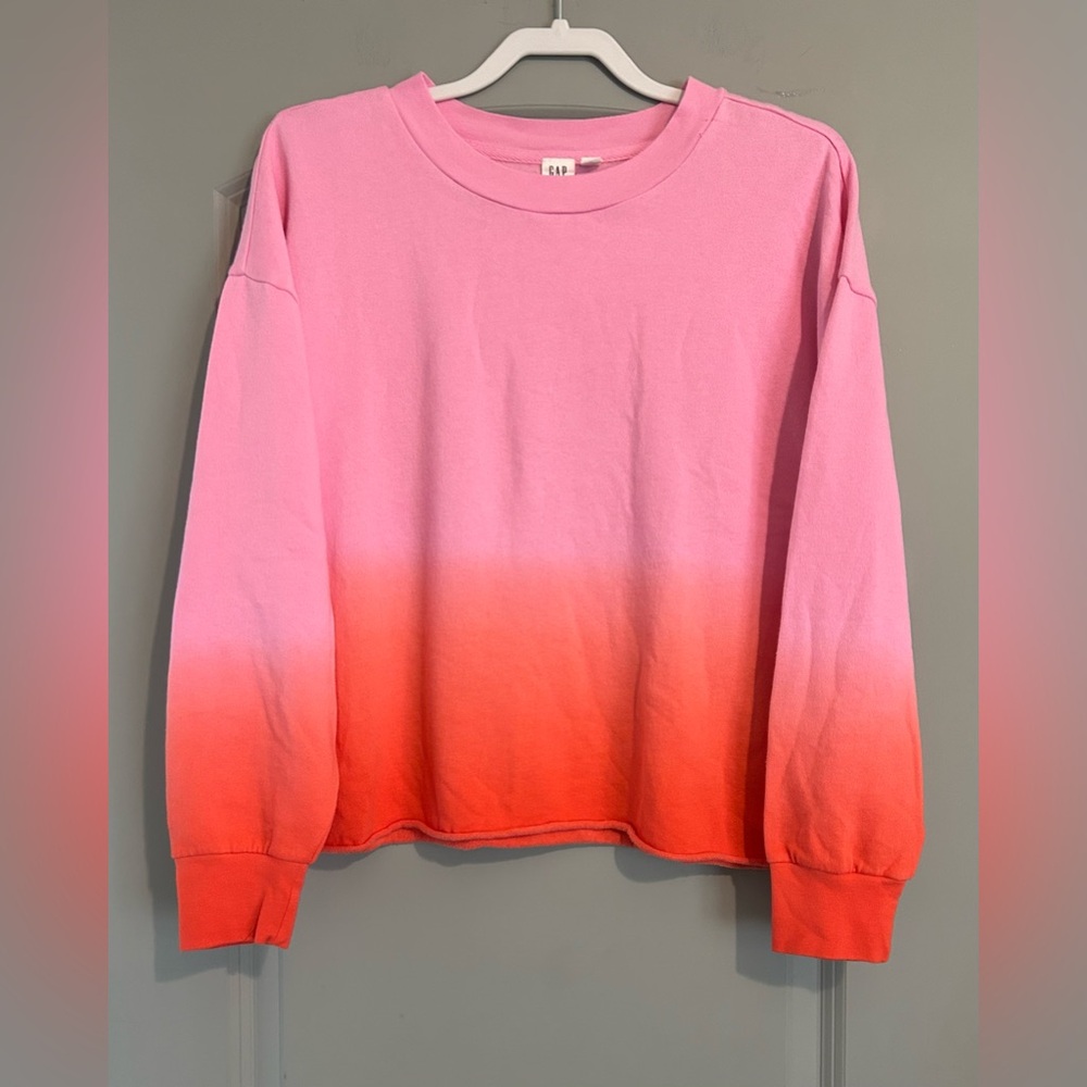GAP Ombre Sweatshirt | Pink to Coral | Size Medium | NWT - Picture 5 of 6